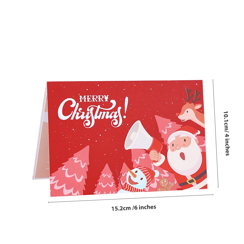 Santa Claus Trumpet Flip Pop Up Card Red