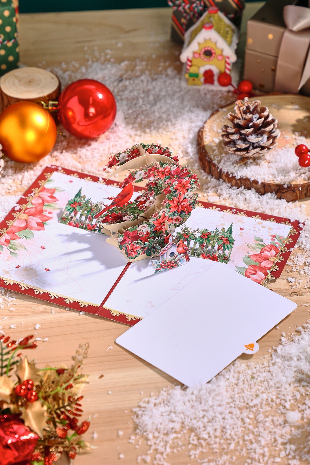 Cardinal Crescent Moon 3D Pop Up Card