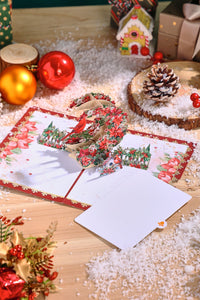 Cardinal Crescent Moon 3D Pop Up Card