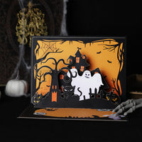 Custom 3D Pop-Up Cards Wholesale Halloween Haunted House & Ghost Greeting Card