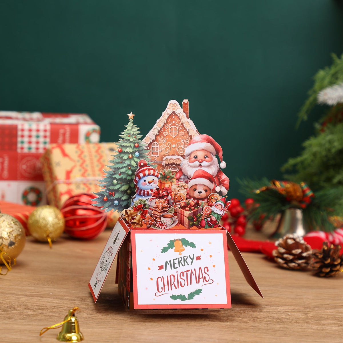 Christmas Party Flower Box Card