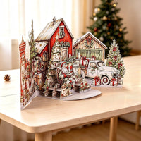 Vintage Santa Claus House Double Door Card