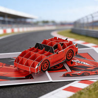 Race Car Speed Flip Pop Up Card
