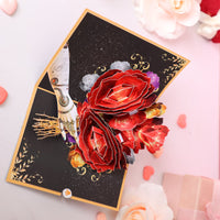 Black Gold Rose 3D Pop Up Card