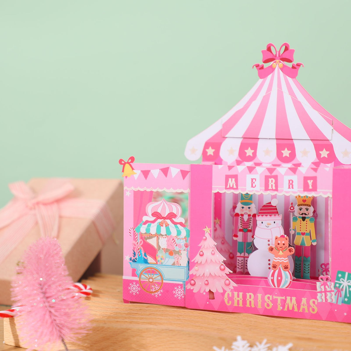 Christmas Circus Tent 3D Pop Up Card