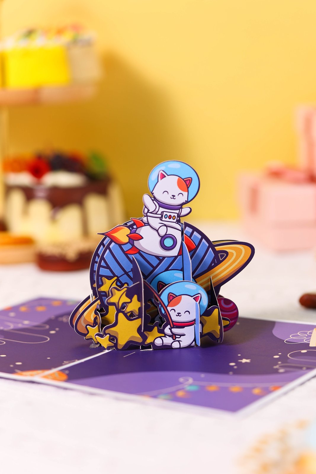 Space Cat 3D Pop Up Card