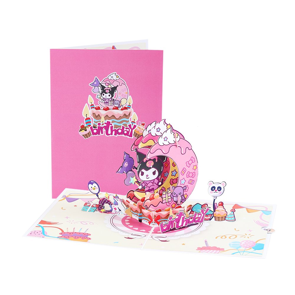 Kuromi Birthday Cake Crescent Moon Greeting Card