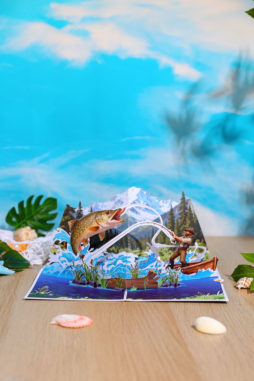 Fishing Scene Theme Greeting Card