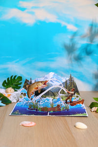 Fishing Scene Theme Greeting Card