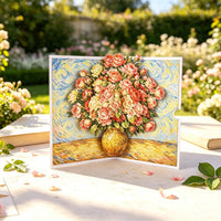 Rose Flower Vase 3D Pop Up Card