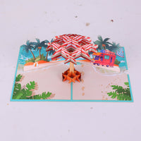 Summer Beach Party Umbrella 3D Pop Up Card