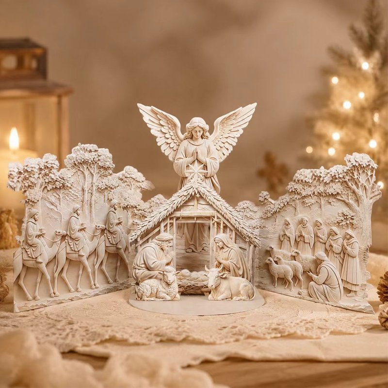 Relief Nativity Greeting Card