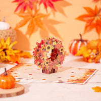 Autumn Floral Wreath Flip Pop Up Card