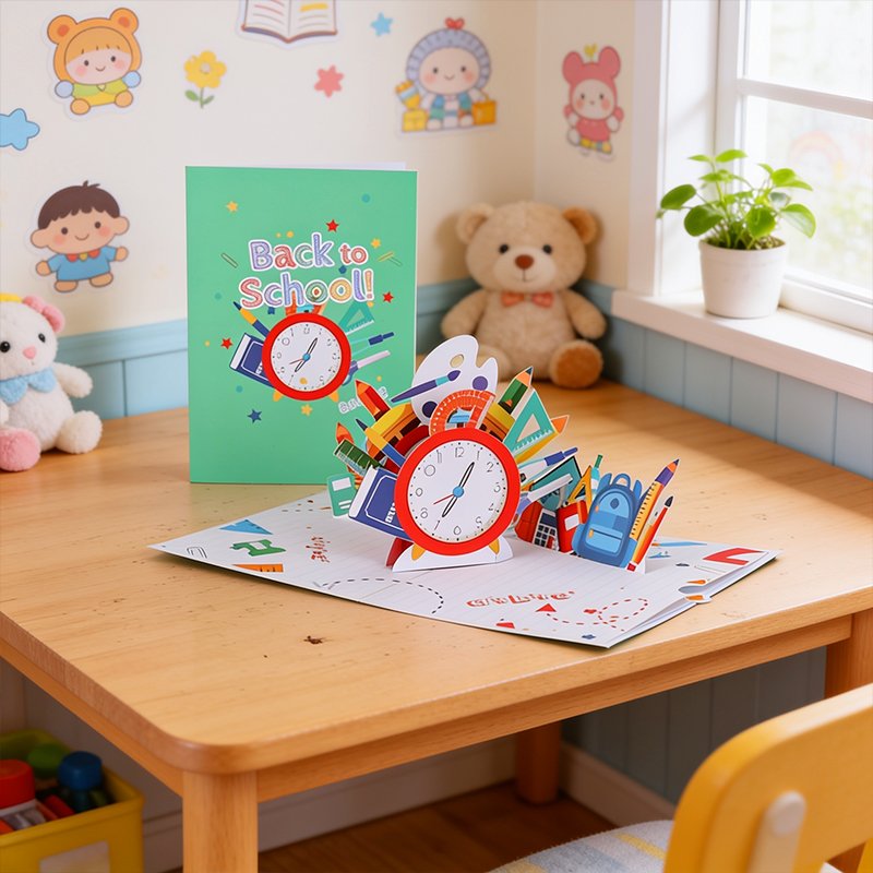 Back To School Clock Greeting Card