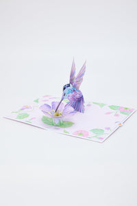 Purple Hummingbird 3D Pop Up Card