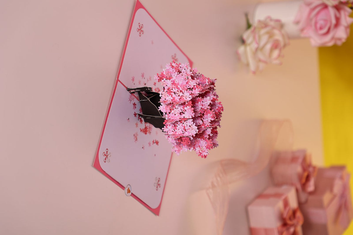 Couple Cherry Blossom Love Tree 3D Pop Up Card
