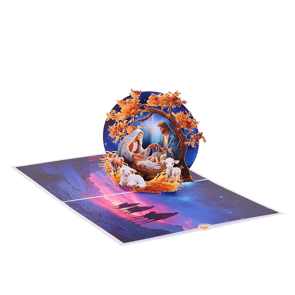 Round Window Scenery Flip Pop Up Card