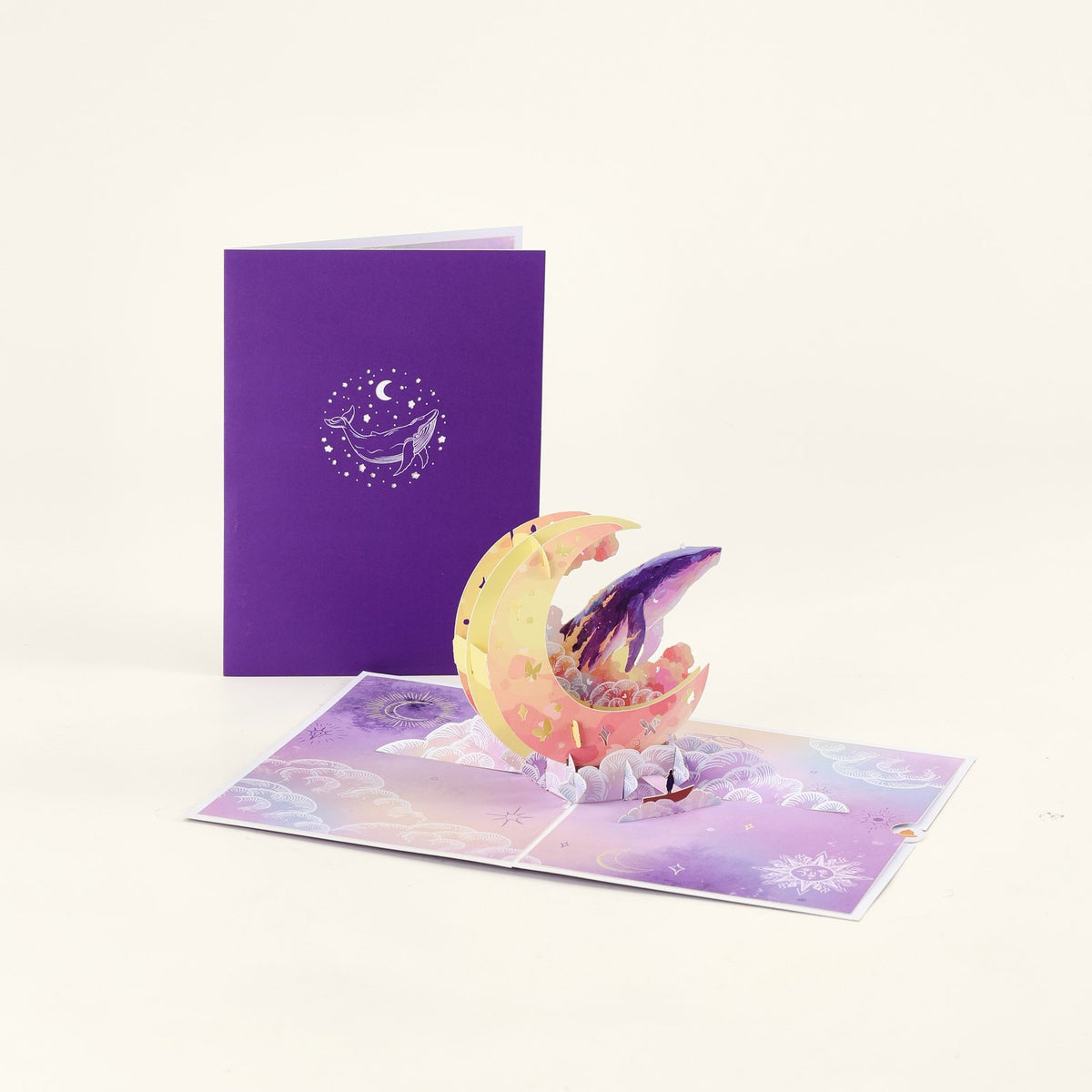 Moon Whale 3D Pop Up Card