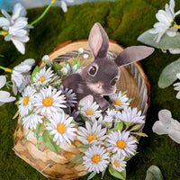Black Rabbit Daisy Flower Basket Hanging Ornament