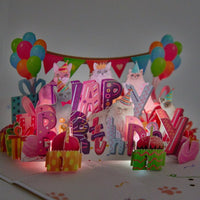 Cat Birthday Pop Up Card