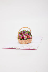 Mixed Flower Basket 3D Pop Up Card