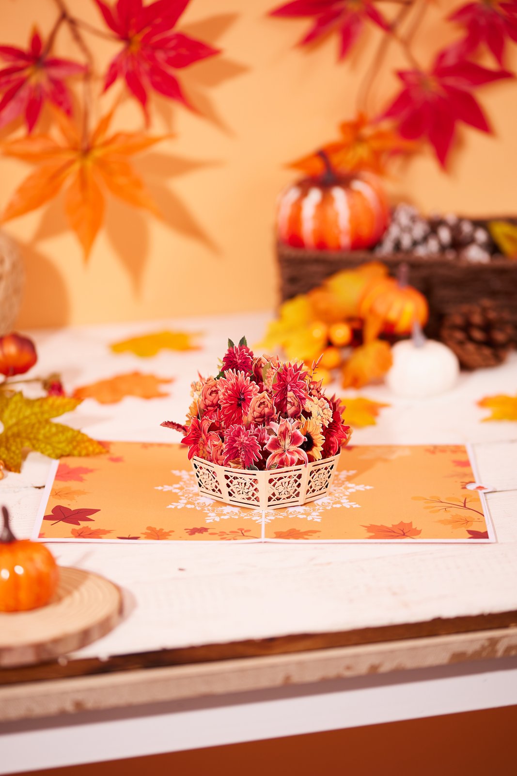 Autumn Flower Basket Greeting Card