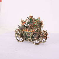 Santa Claus Green Car Ornament Greeting Card