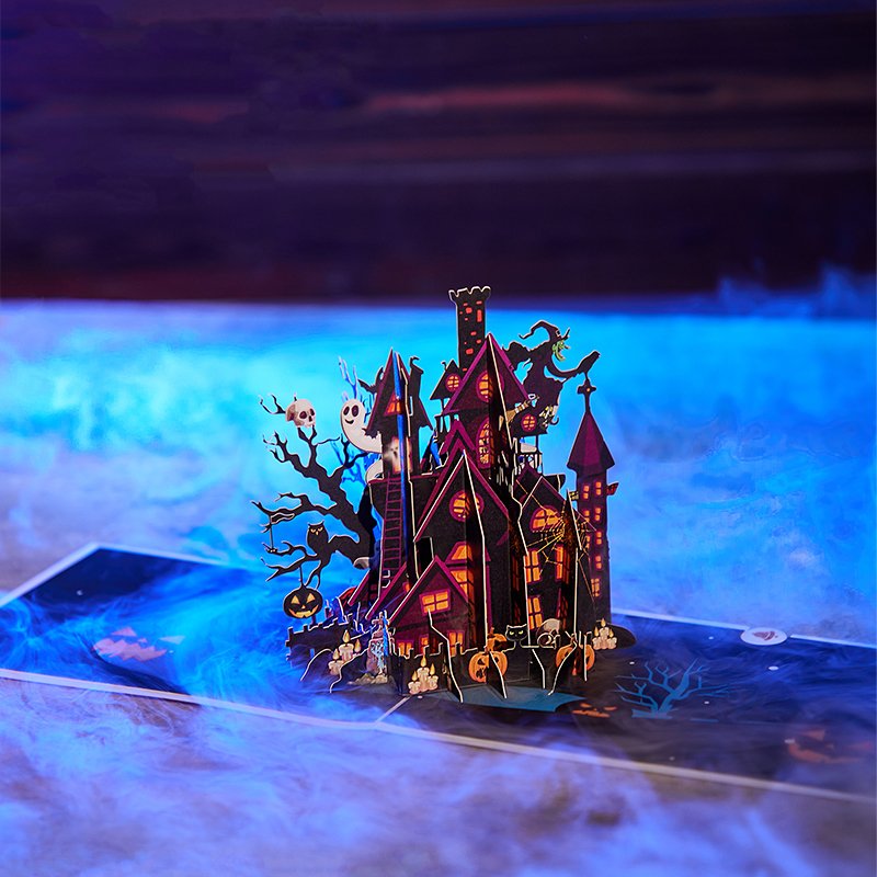 Halloween Haunted House Greeting Card