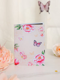 Elegant Peony Flower Floral Branch 3D Pop Up Card