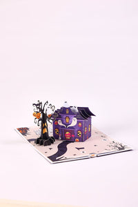 Halloween Haunted House Greeting Card