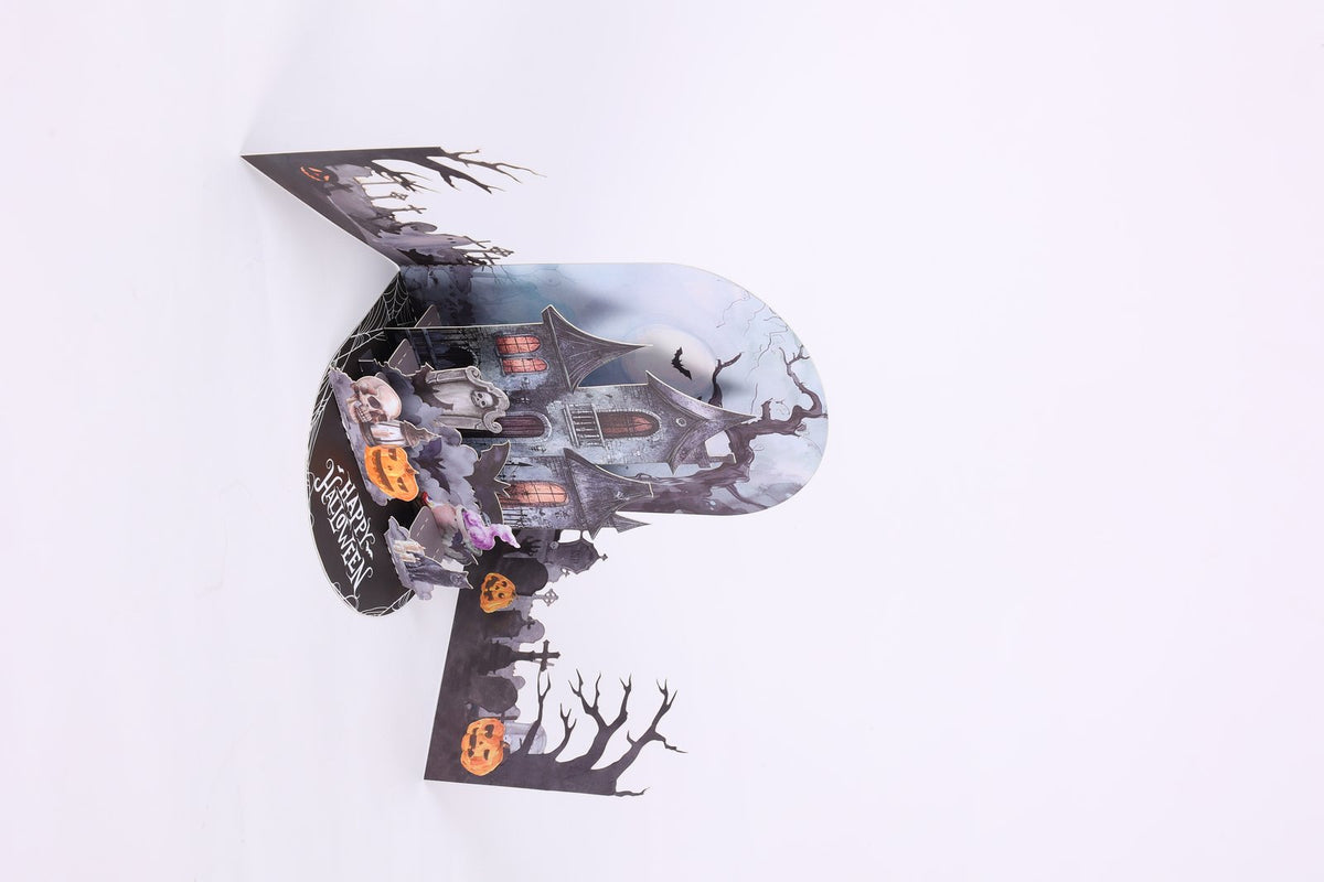 Halloween Haunted House Flip Pop Up Card