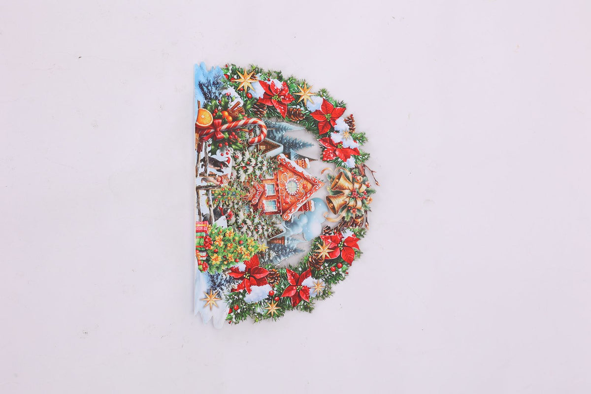 Christmas Floral Wreath Arch Card