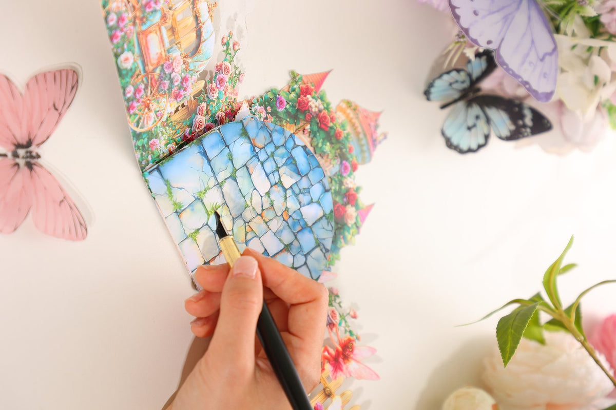 Flower Wall Castle 3D Pop Up Card