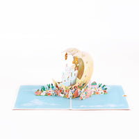 Eid Mubarak Ramadan Moon Floral Architecture 3D Pop Up Card