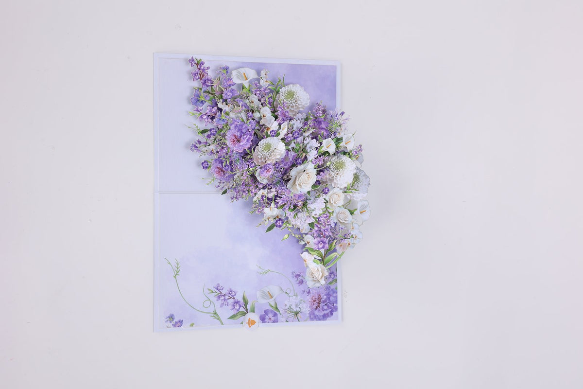Mixed Wedding Flower Bouquet Pop Up Card
