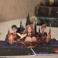 Magic Castle Moonlit Night Greeting Card