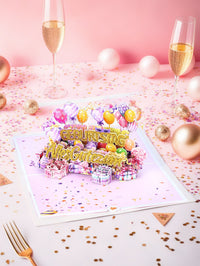 German Gold Glitter 3D Pop Up Card