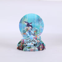Blue Orca Under The Sea World Birthday 3D Pop Up Card