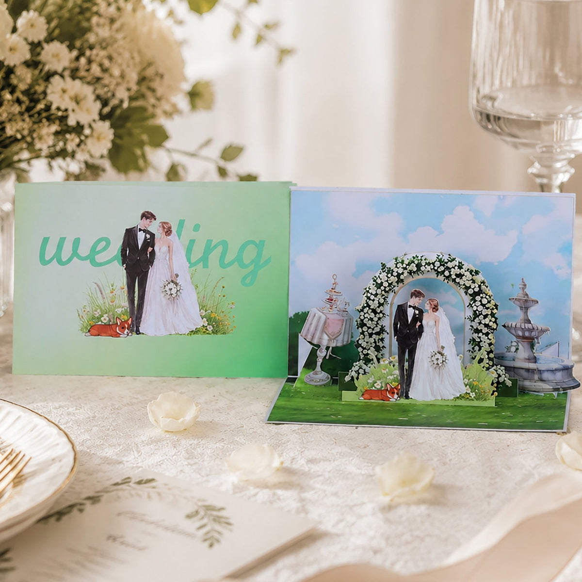 Wedding 90° 3D Pop Up Card