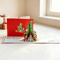 Gnome Climbing Christmas Tree 3D Pop Up Card