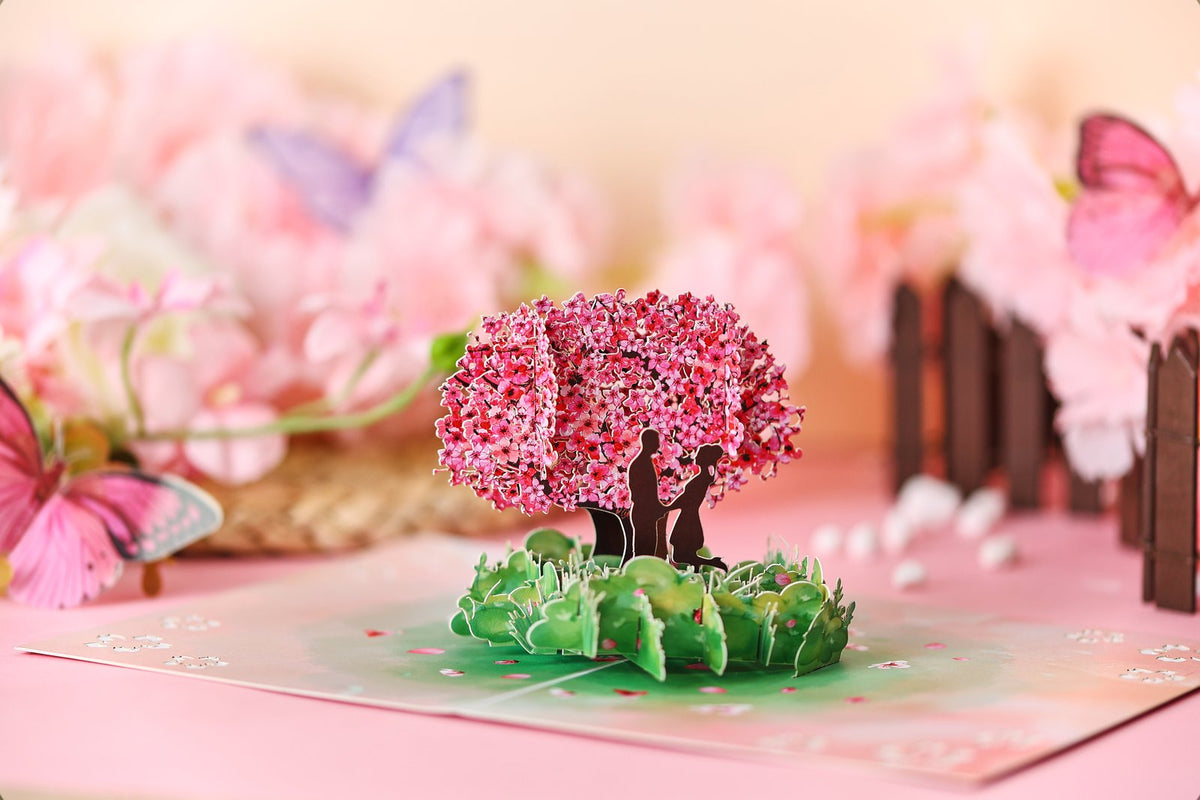 Valentine's Day Cherry Blossom Tree Pop Up Card