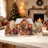 Christmas House Double Door Card