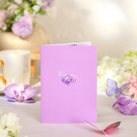 Purple Flower Bouquet Flip Pop Up Card
