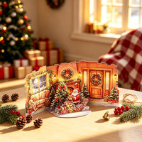 Christmas House Double Door Pop Up Card
