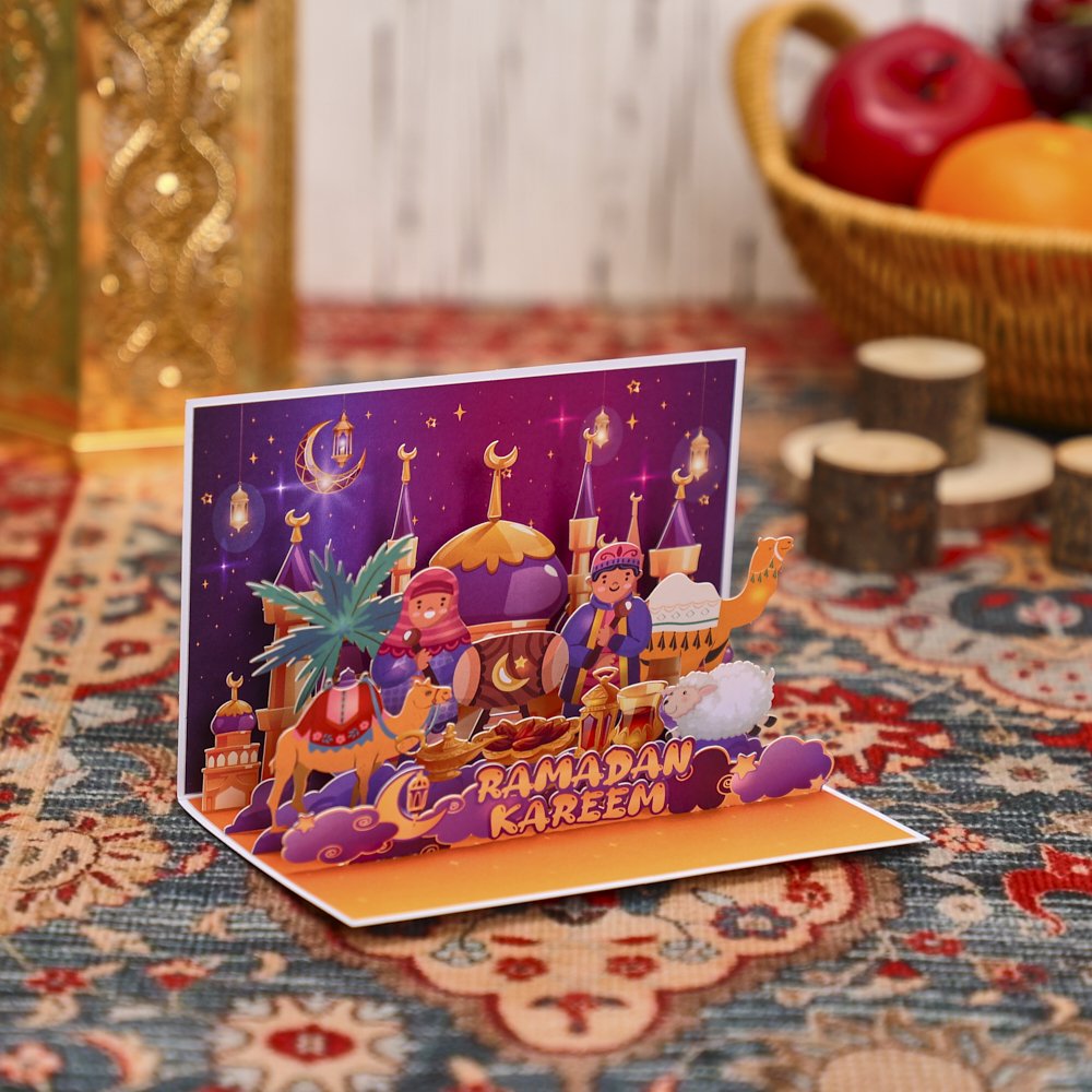 Purple Ramadan 90° 3D Pop Up Card