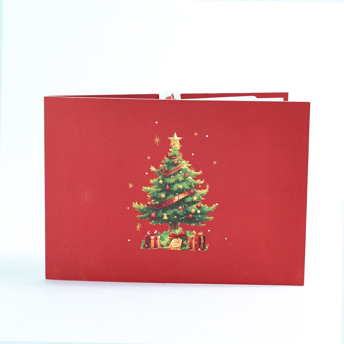 Red Tone Christmas Tree Pop Up Card