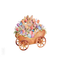Easter Bunny Flower Cart Greeting Card