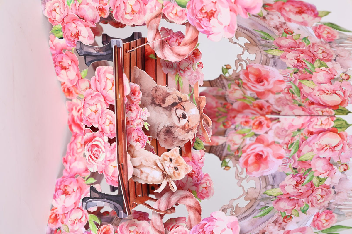Rose Dog 3D Pop Up Card