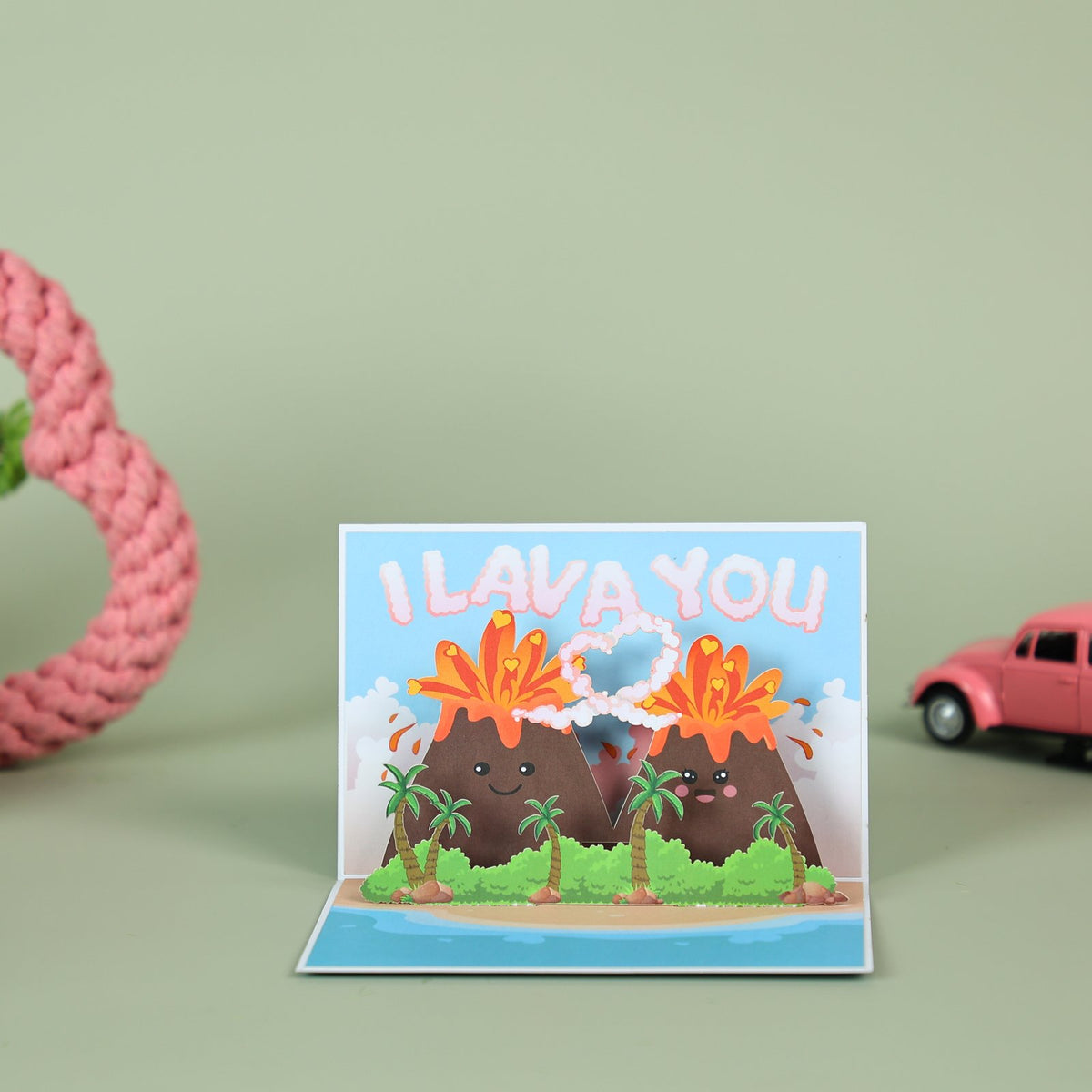 Love You Volcano 3D Pop Up Card