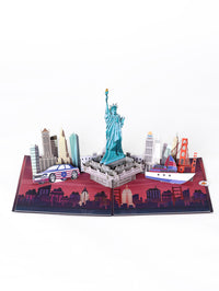 Small MOQ New York City Skyline 3D Pop-Up Card Statue of Liberty & Landmarks Souvenir Greeting Card